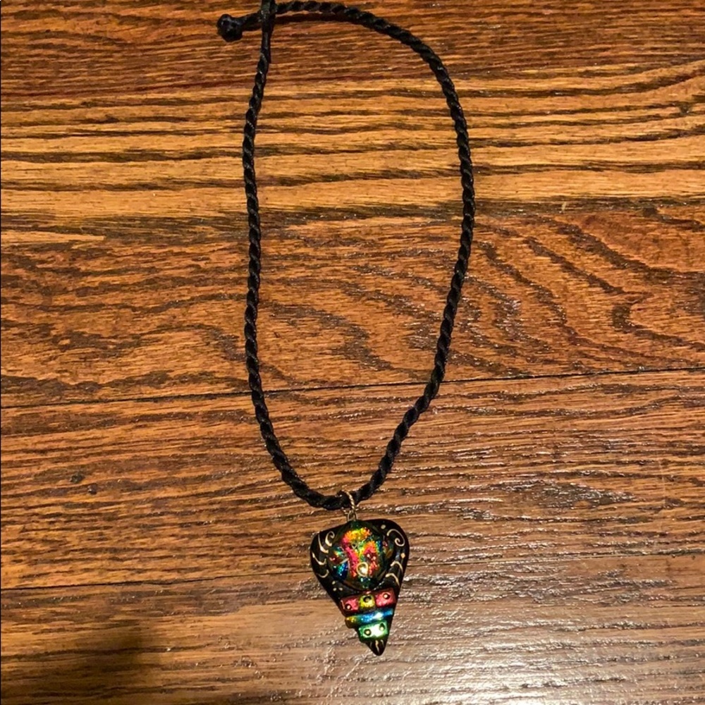 Arrowhead blown glass necklace